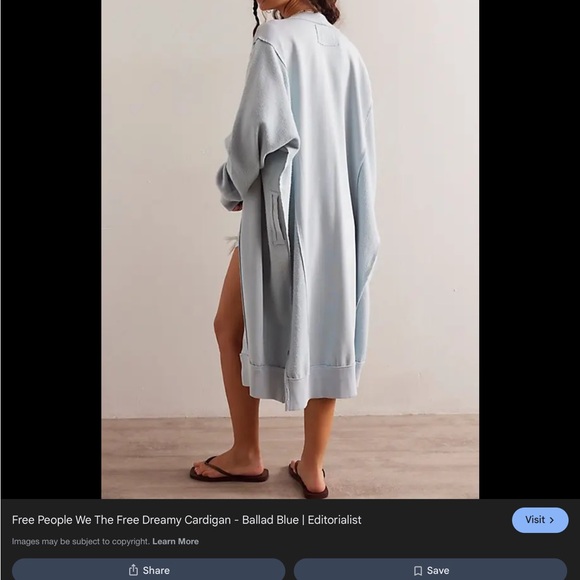 We The Free People light blue Long Button Cardigan Sweater oversized XL NWOT - Picture 6 of 16
